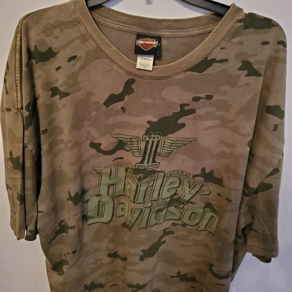 Harley Davidson camo style short sleeve T-shirt 100% cotton Size 2X. - Picture 3 of 14